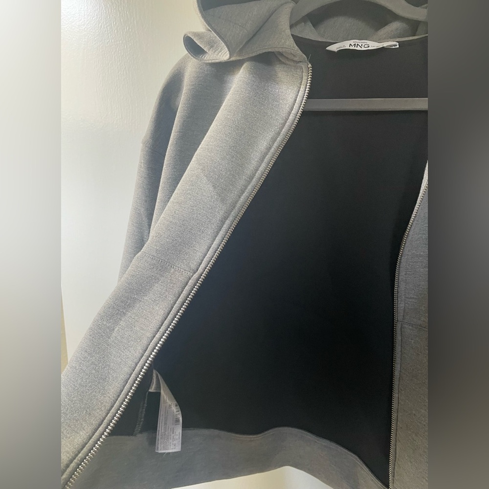 Mango Light Gray Zip-Up Jacket - image 3